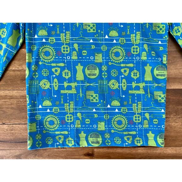 Matilda Jane It's A Wonderful Parade Sew Cute Knit Tee Blue Green Long Sleeves 4 - Picture 4 of 7
